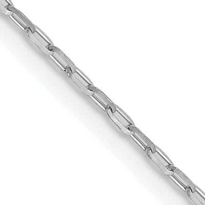 14K White Gold 1 mm D.C Open Cable Link Chain