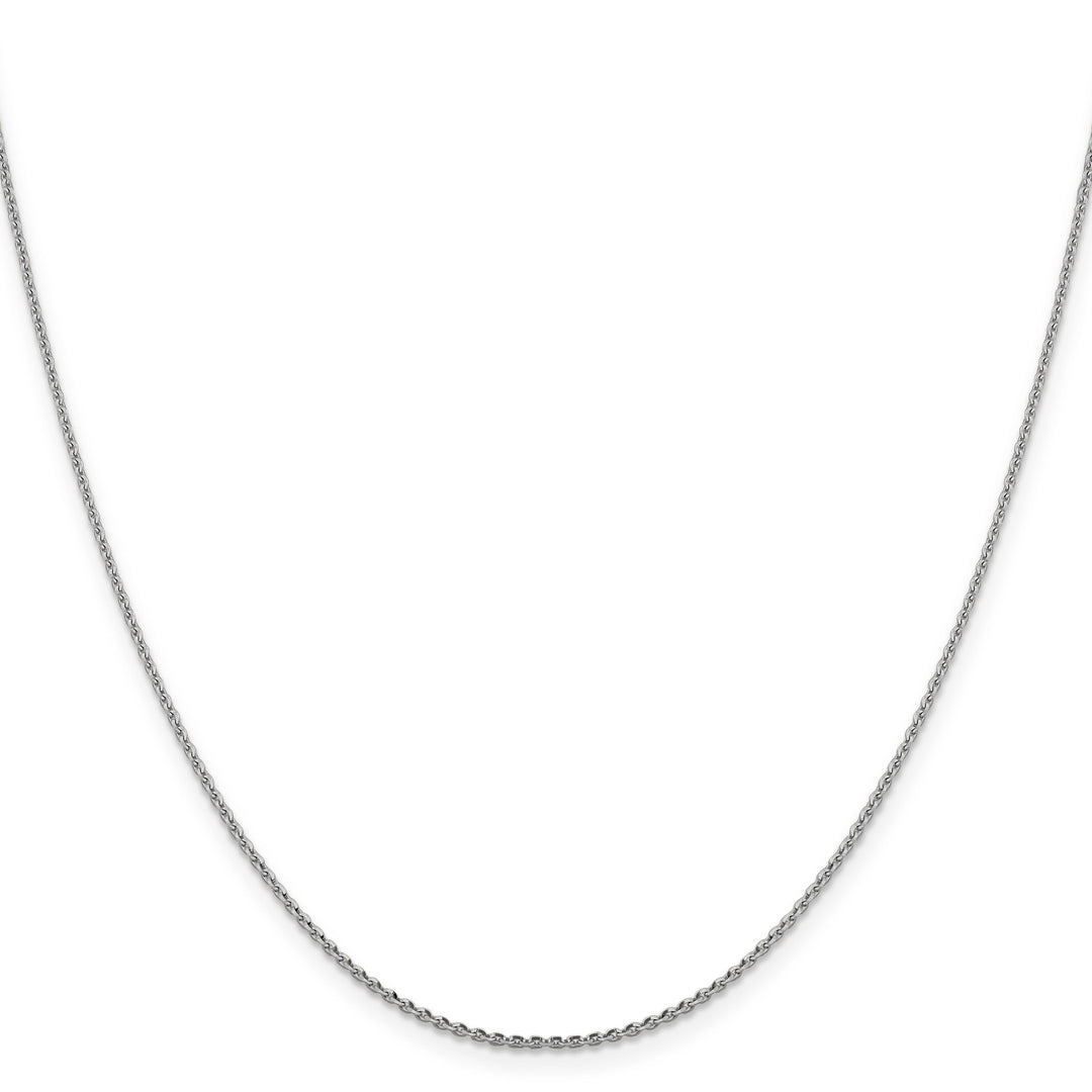 14K White Gold 1.25 mm DC Oval Cable Link Chain