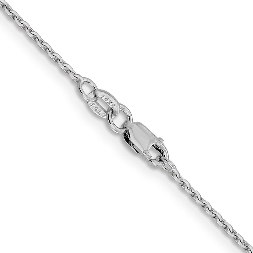 14K White Gold 1.25 mm DC Oval Cable Link Chain