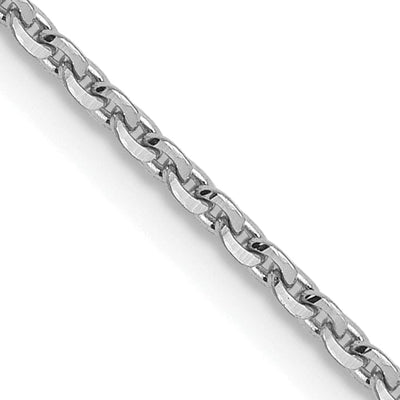 14K White Gold 1.25 mm DC Oval Cable Link Chain at $ 378.51 only from Jewelryshopping.com