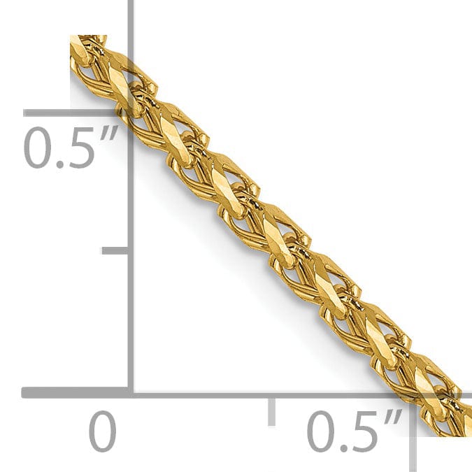 14k Yellow Gold 2.1 mm D.C Open Franco Chain