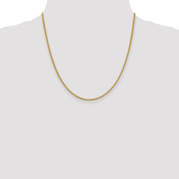 14k Yellow Gold 2.1 mm D.C Open Franco Chain