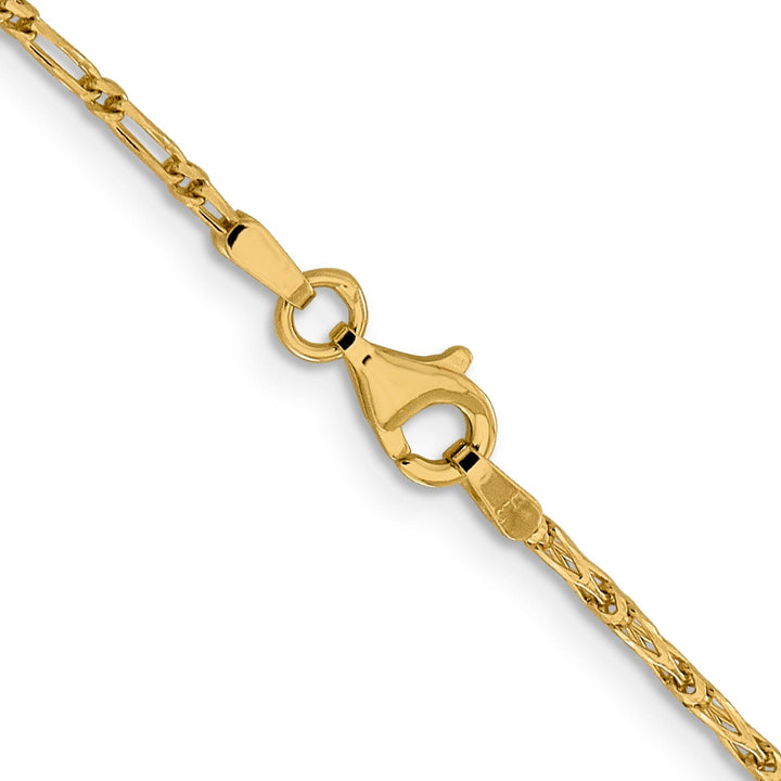 14k Yellow Gold 1.6 m DC Open Link Franco Chain