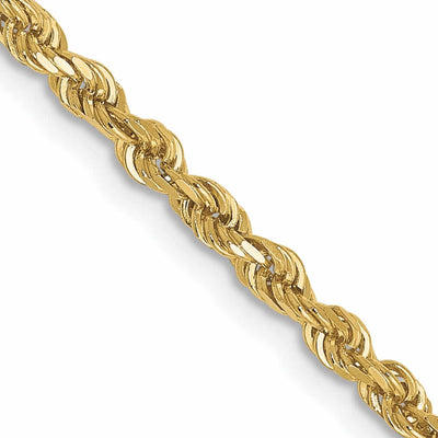 10k Yellow Gold 2.5mm D.C Rope Chain
