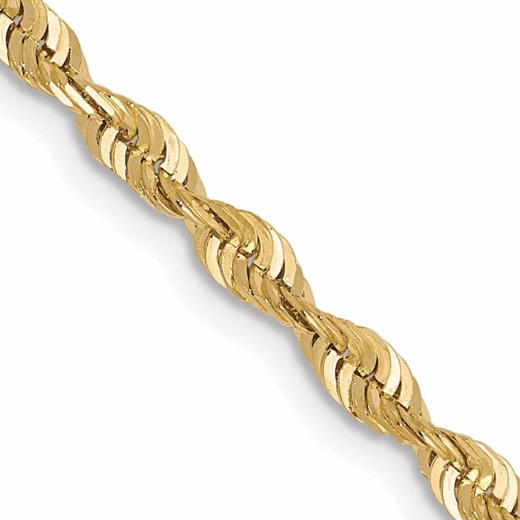 10k Yellow Gold 2.5m D.C Lightweight Rope Chain