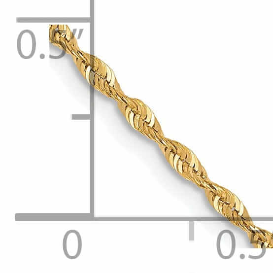 10k Yellow Gold 1.5m D.C Lightweight Rope Chain