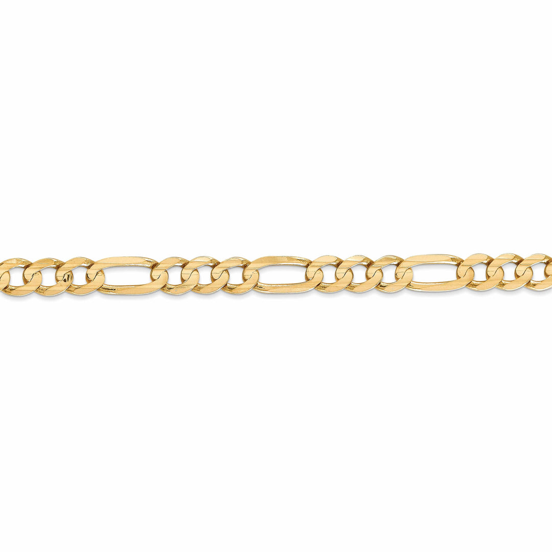 10k Yellow Gold 6.0mm Concave Figaro Bracelet