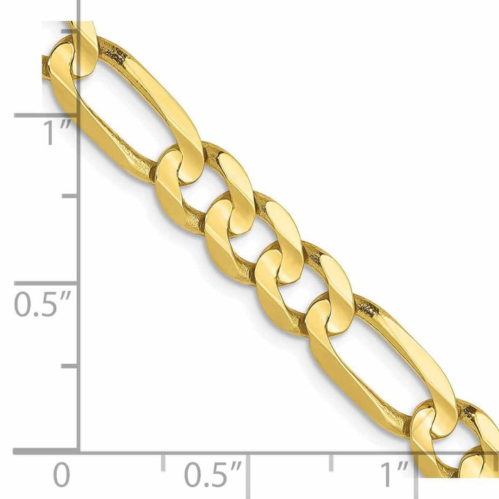 10k Yellow Gold 6.0mm Concave Figaro Bracelet