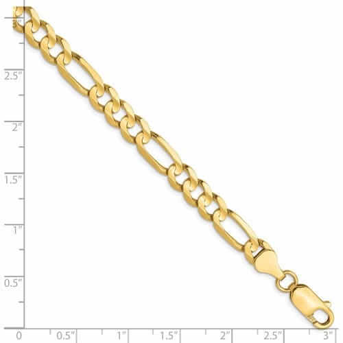 10k Yellow Gold 6.0mm Concave Figaro Bracelet
