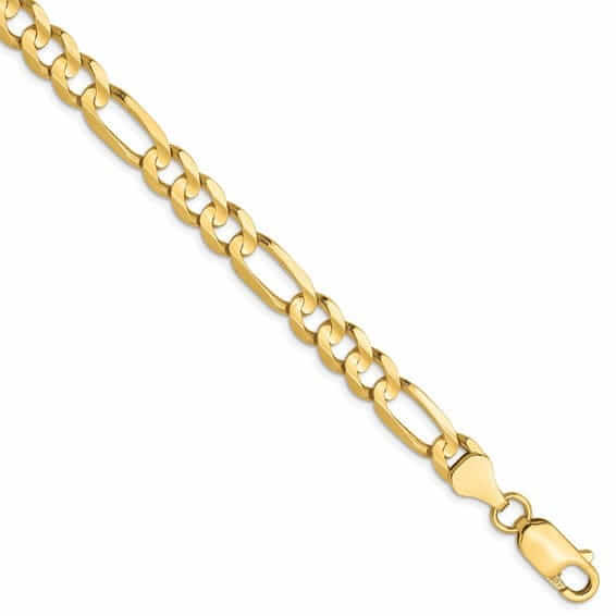 10k Yellow Gold 6.0mm Concave Figaro Bracelet