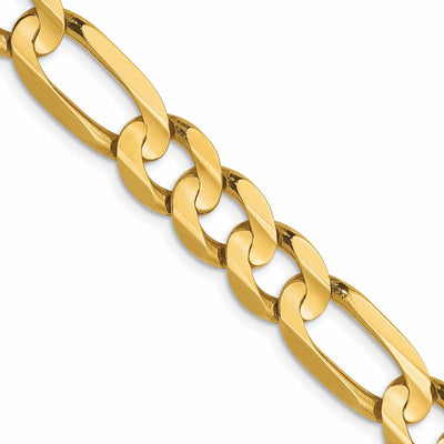 10k Yellow Gold 7.5mm Concave Figaro Chain