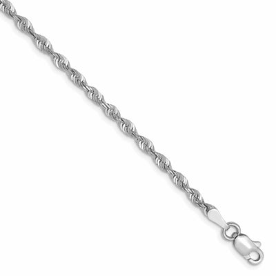 10K White Gold 2.5mm D.C Lightweight Rope Chain at $ 231.8 only from Jewelryshopping.com