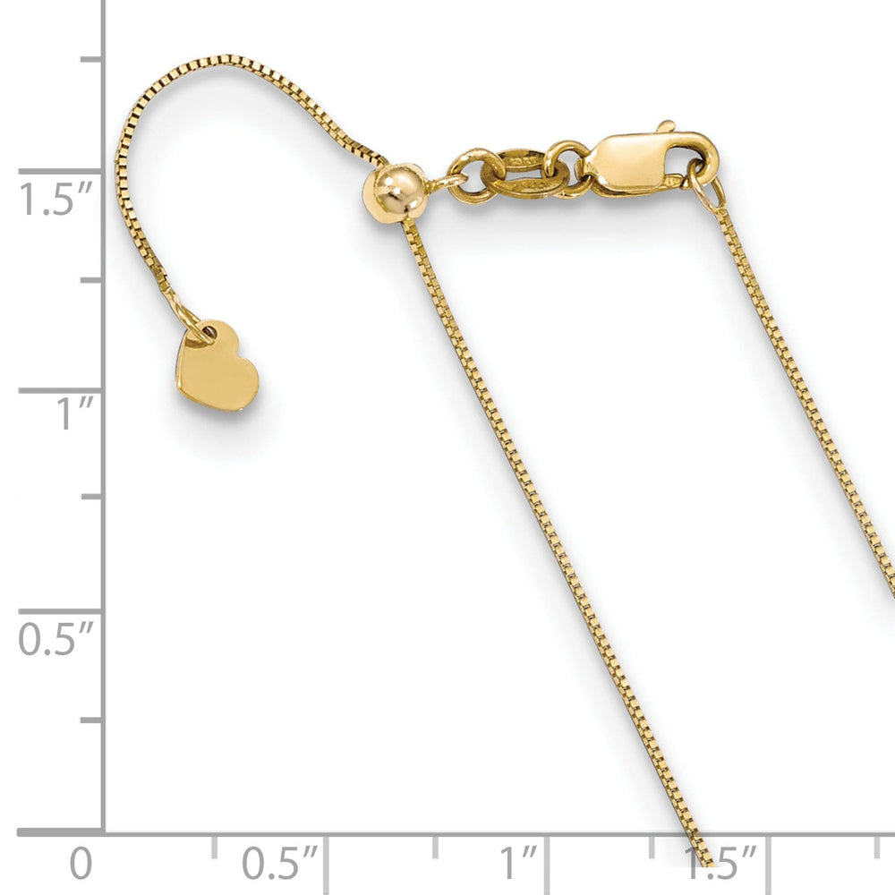 Adjustable 10kt Yellow Gold Baby Box Chain