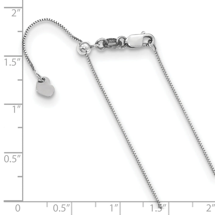 Adjustable 10K White Gold Baby Box Chain