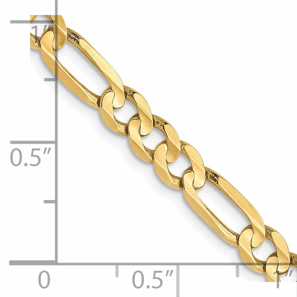 10k Yellow Gold 4.5mm Light Figaro Chain