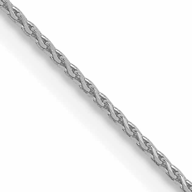 10K White Gold 0.65mm D.C Wheat Chain