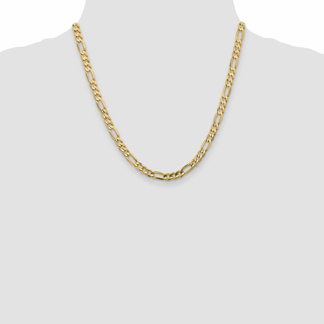 10k Yellow Gold 5.25mm Concave Figaro Chain