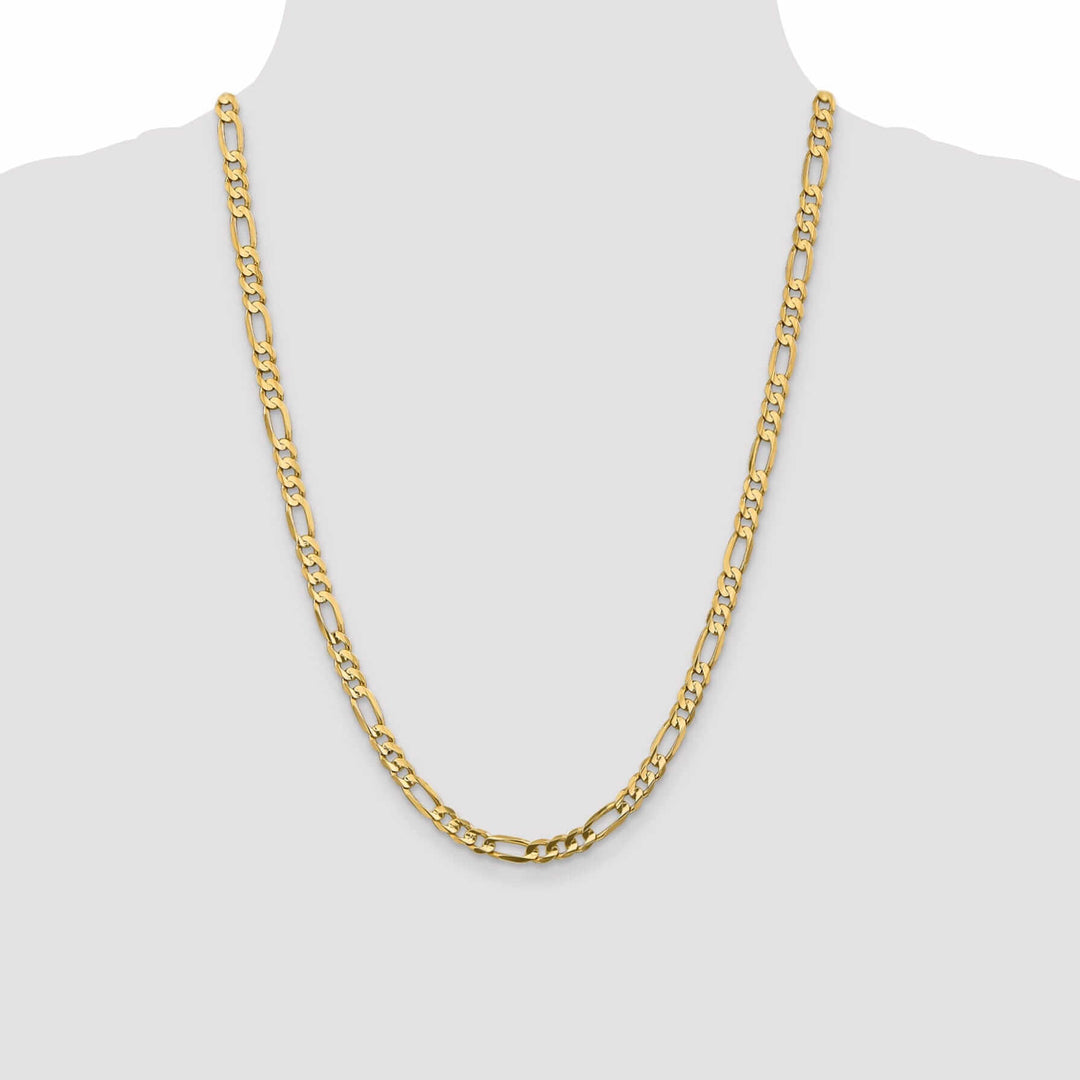 10k Yellow Gold 5.25mm Concave Figaro Chain