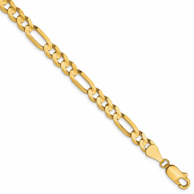 10k Yellow Gold 5.25mm Concave Figaro Chain