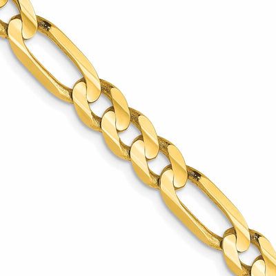 10k Yellow Gold 5.25mm Concave Figaro Chain at $ 1028.76 only from Jewelryshopping.com