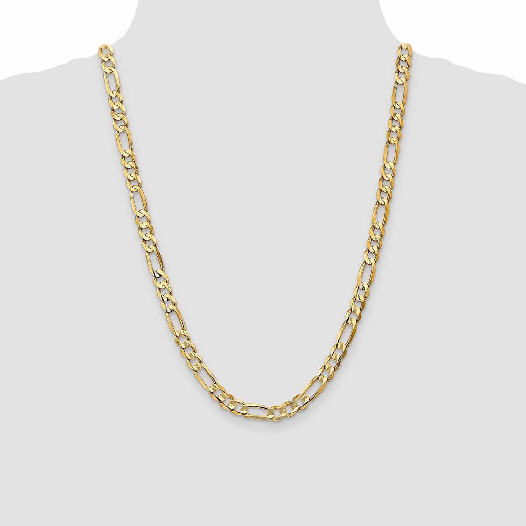 10k Yellow Gold 6.75mm Concave Figaro Chain