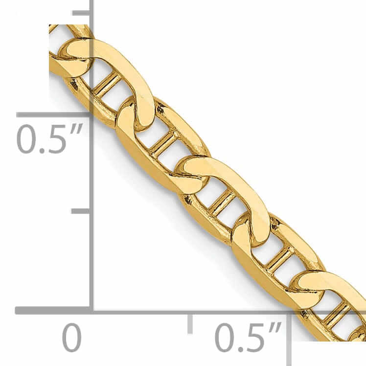 10k Yellow Gold 3.75mm Concave Anchor Chain