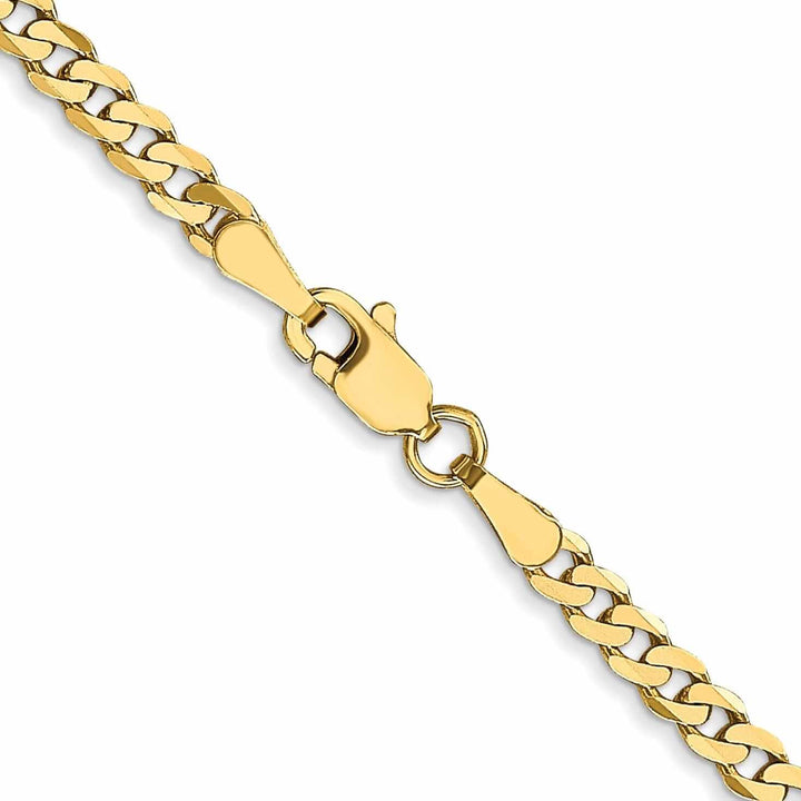 10k Yellow Gold 2.4mm Flat Beveled Curb Chain