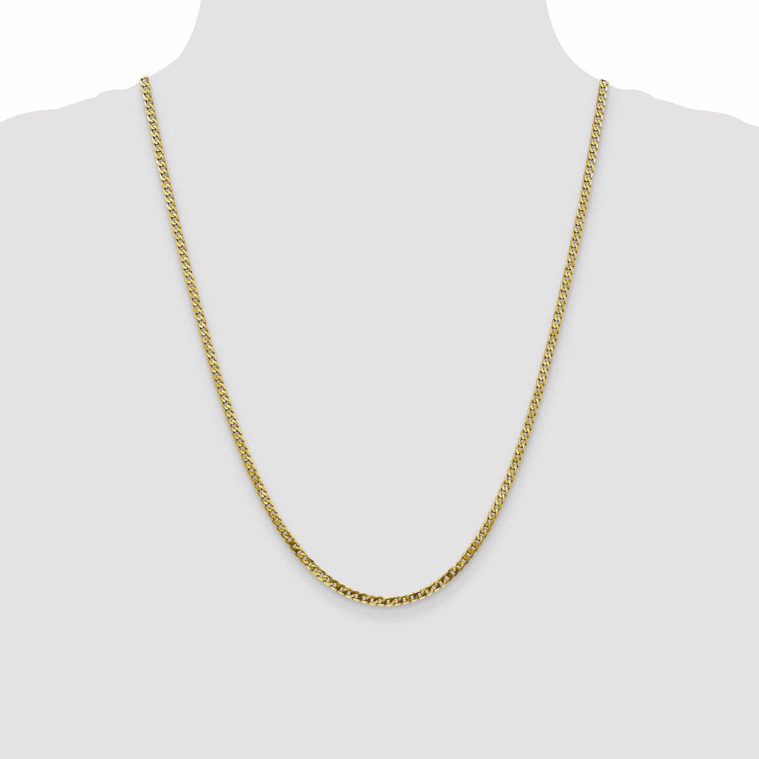 10k Yellow Gold 2.4mm Flat Beveled Curb Chain