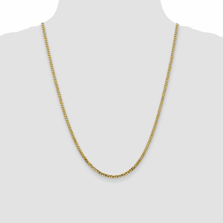 10k Yellow Gold 2.4mm Flat Beveled Curb Chain