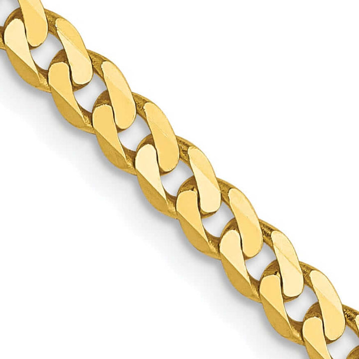 10k Yellow Gold 2.4mm Flat Beveled Curb Chain