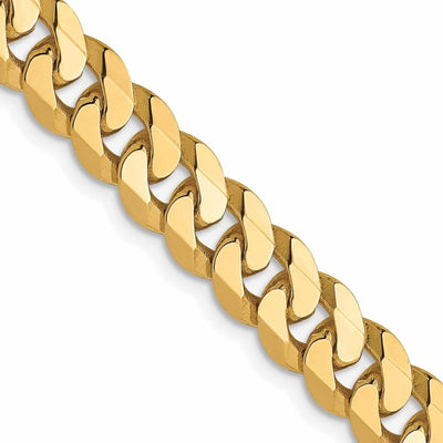 10k Yellow Gold 6.1mm Flat Beveled Curb Chain