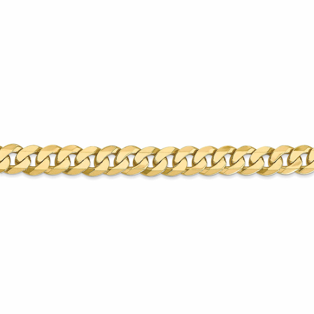 10k Yellow Gold 7.25mm Flat Beveled Curb Chain