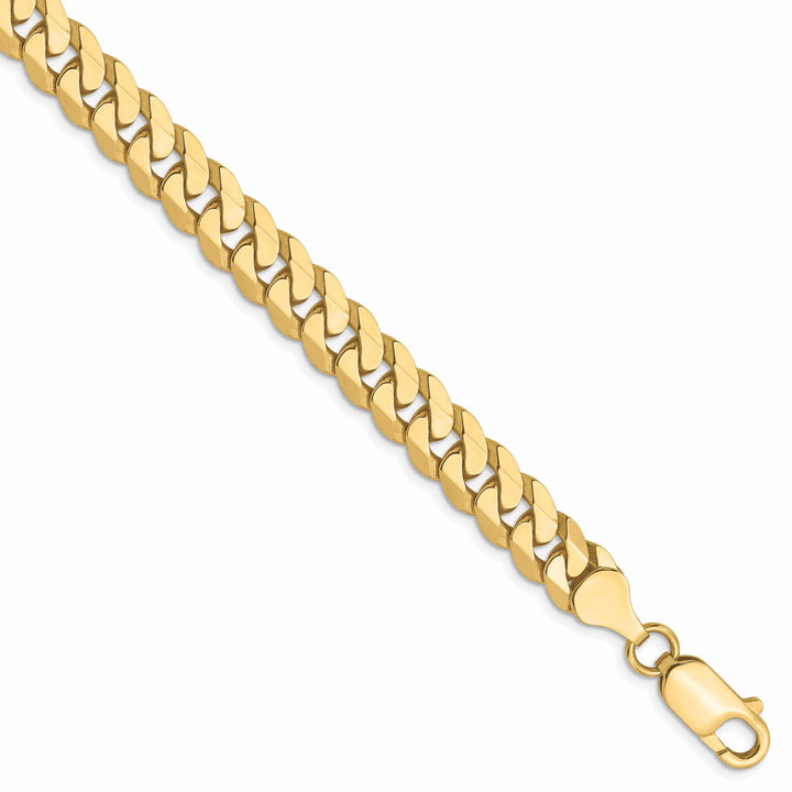 10k Yellow Gold 7.25mm Flat Beveled Curb Chain