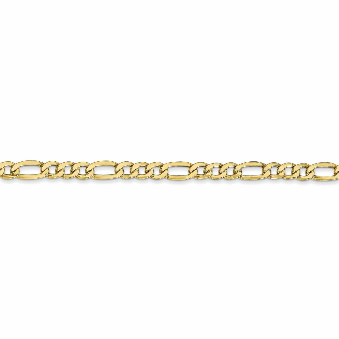 10k Yellow Gold 3.5mm Semi-Solid Figaro Chain