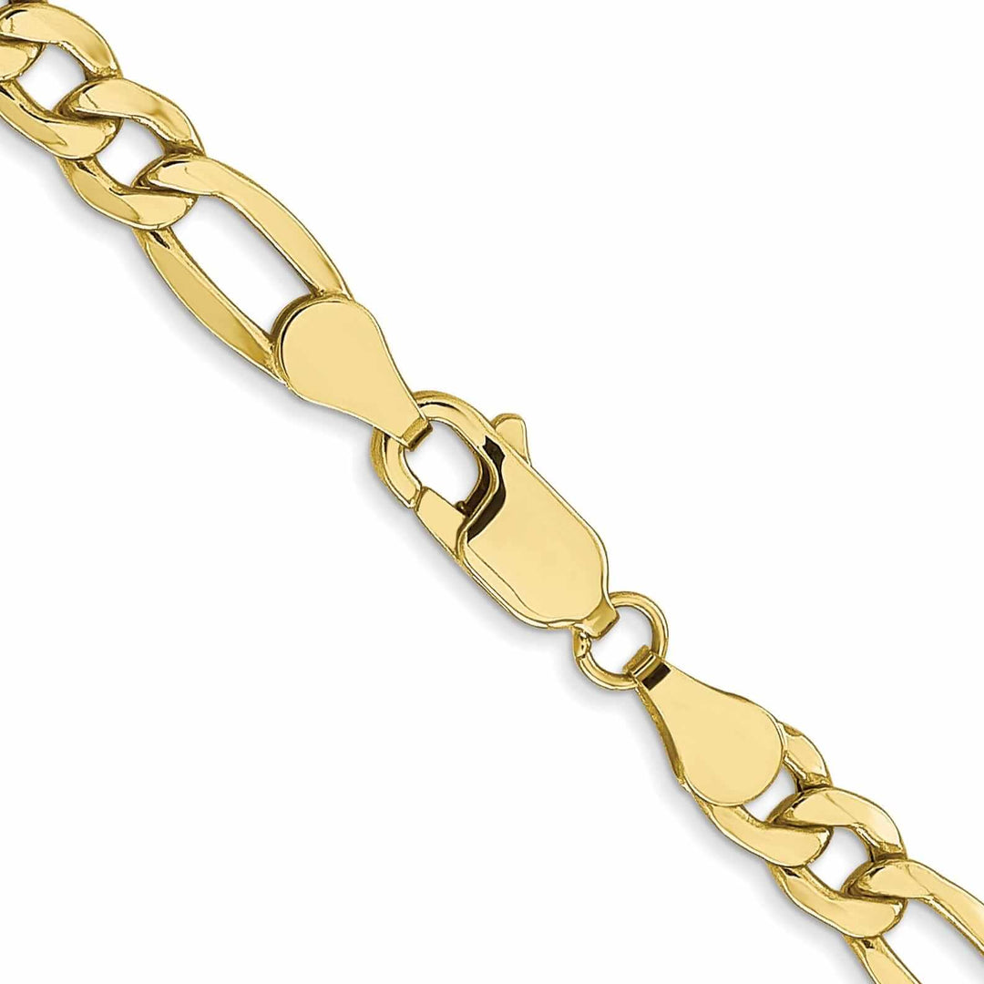 10k Yellow Gold 5.35mm Semi-Solid Figaro Chain