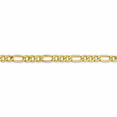 10k Yellow Gold 6.6mm Semi-Solid Figaro Chain at $ 365.11 only from Jewelryshopping.com