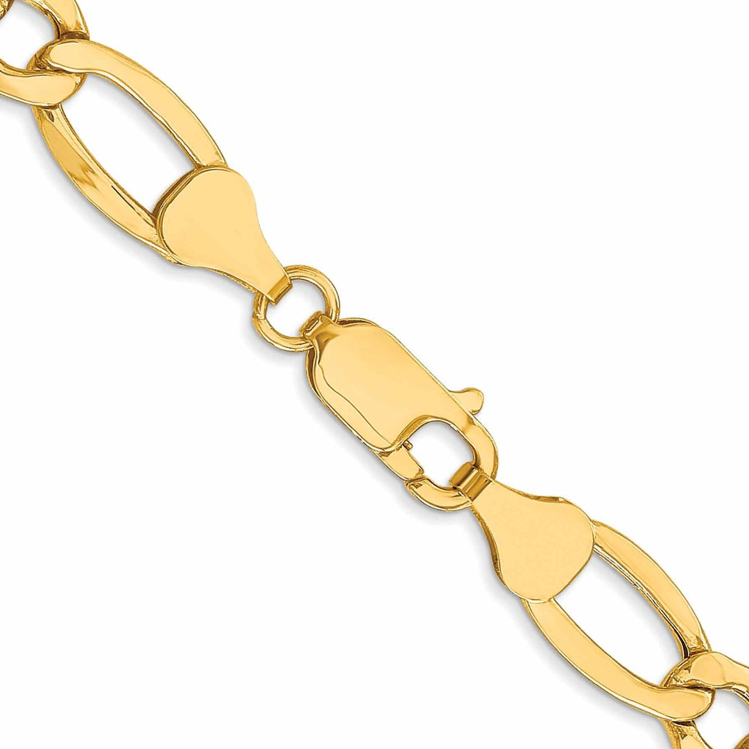 10k Yellow Gold 7.3mm Semi-Solid Figaro Chain