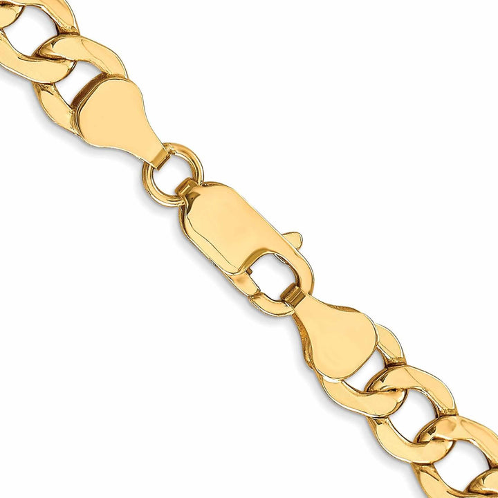 10k Yellow Gold 7.0m Semi-Solid Curb Link Chain