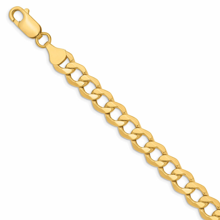 10k Yellow Gold 7.0m Semi-Solid Curb Link Chain