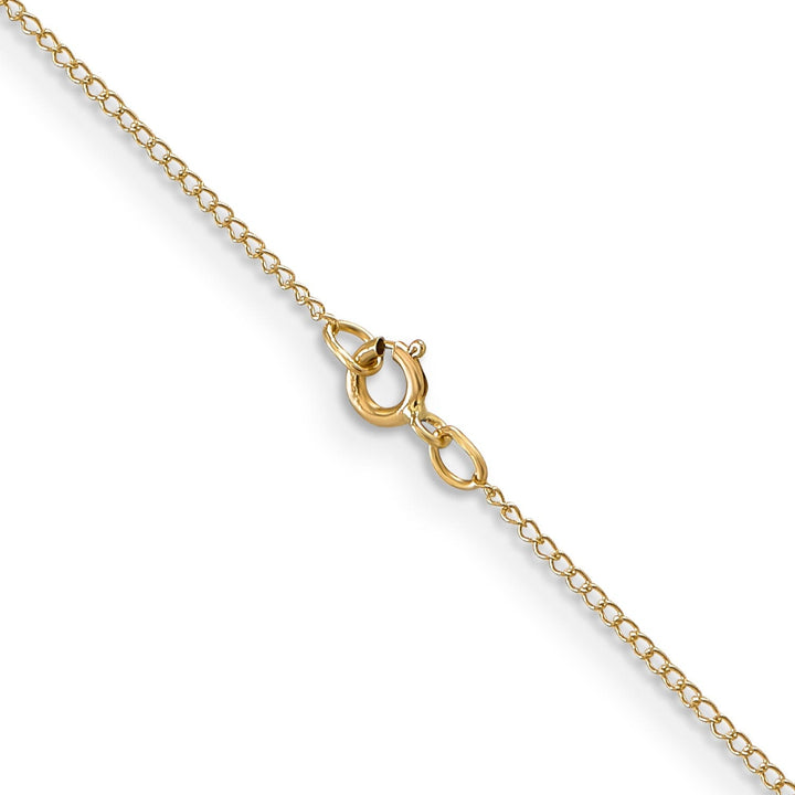 14k Yellow Gold 0.5-mm Wide Carded Solid Curb Chain