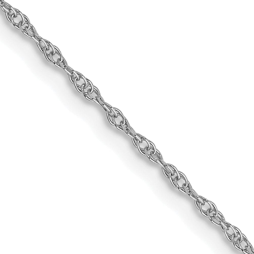 14K White Gold 0.95mm Carded Cable Rope Chain