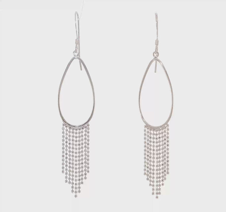 Sterling Silver Fringe Dangle Earrings