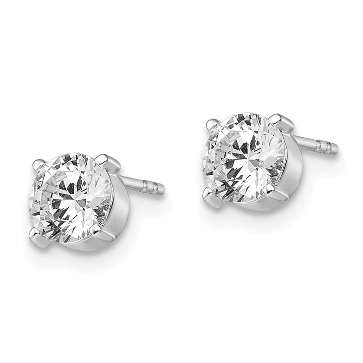 14k White Gold C.Z Stud 6.0mm Earrings