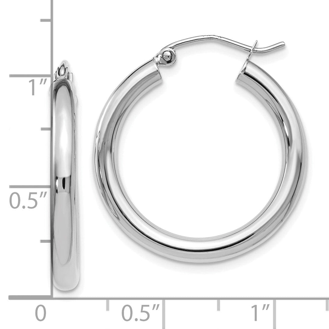 14k White Gold Hoop Earrings