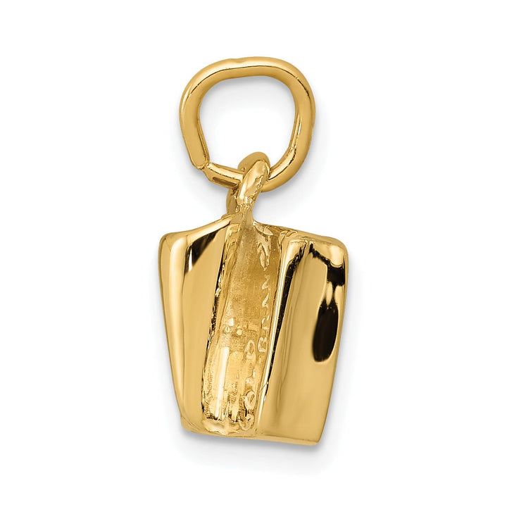 14K Yellow Gold Polished Brushed Finish Moveable 3-D Sardine Can Pendant