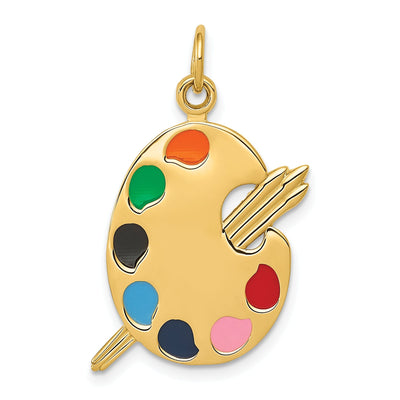 14k Yellow Gold Enameled Artist Palette Charm at $ 338.96 only from Jewelryshopping.com