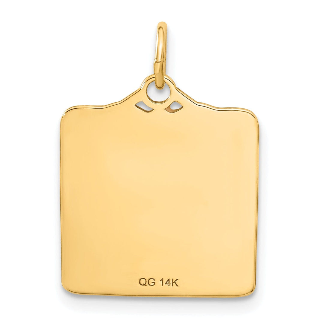 14k Yellow Gold Pink Birth Certificate Pendant