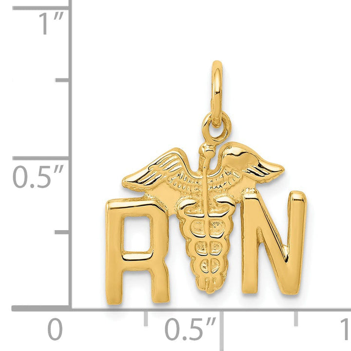 14k Yellow Gold Registered Nurse Charm Pendant