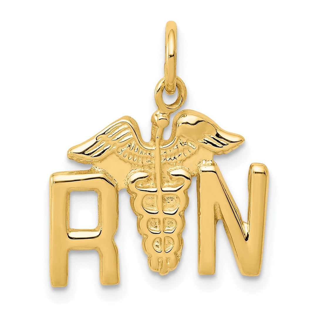 14k Yellow Gold Registered Nurse Charm Pendant