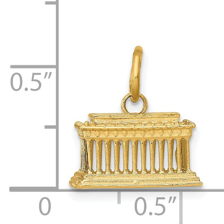 14k Yellow Gold Lincoln Memorial Charm